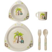 Set cina pentru bebelusi Prietenii Junglei in forma triunghiulara Bo Jungle - SOLBJB550610
