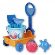 Carucior plastic cu accesorii plaja pentru copii - SOLAG6997-0000
