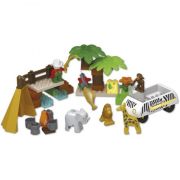 Set constructie cuburi Unico Safari mari 55 piese - SOLUN8560