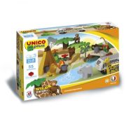 Set constructie cuburi Unico Safari mari 55 piese - SOLUN8560