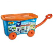 Set constructie cuburi Unico Statie de Politie Galetusa cu maner si roti  - SOLUN8544-1