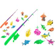Set pescuit cu undita si 10 pestisori Globo GL38575 - SOLGL38575