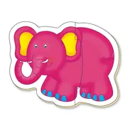 Baby puzzle: animale din jungla (2 piese)