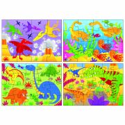 Set 4 puzzle-uri dinozauri (12, 16, 20, 24 piese)