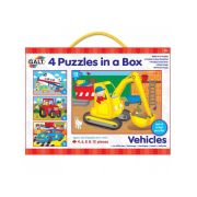 Set 4 puzzle-uri vehicule (4, 6, 8, 12 piese)
