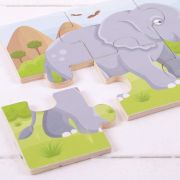 Set 3 puzzle din lemn - jungla vesela