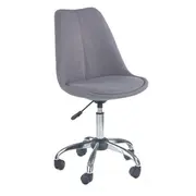 Scaun birou copii hm coco 4, ergonomic, stofa, cadru metalic, inaltime ajustabila, roti pivotante, 80 kg, gri deschis drm3836