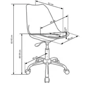 Scaun birou copii hm coco 4, ergonomic, stofa, cadru metalic, inaltime ajustabila, roti pivotante, 80 kg, gri deschis drm3836