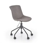 Scaun birou copii hm doblo, ergonomic, roti pivotante, cadru cromat, stofa, inaltime ajustabila, 100 kg, gri drm4638