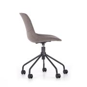 Scaun birou copii hm doblo, ergonomic, roti pivotante, cadru cromat, stofa, inaltime ajustabila, 100 kg, gri drm4638