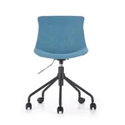 Scaun birou copii hm doblo, ergonomic, roti pivotante, cadru cromat, stofa, inaltime ajustabila, 100 kg, turcoaz drm4640