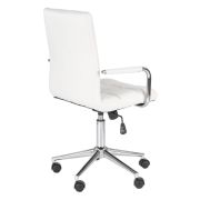 Scaun birou copii hm gonzo 2, ergonomic, cadru metalic, tapitat cu piele ecologica, ajustabil pe inaltime, cu brate, 90 kg, alb drm3831