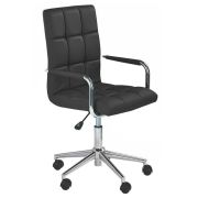 Scaun birou copii hm gonzo 2, ergonomic, cadru metalic, tapitat cu piele ecologica, mecanism de balans, cu brate, 90 kg, negru drm3832