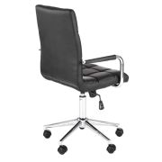 Scaun birou copii hm gonzo 2, ergonomic, cadru metalic, tapitat cu piele ecologica, mecanism de balans, cu brate, 90 kg, negru drm3832
