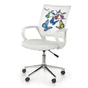 Scaun birou copii hm ibis butterfly, ergonomic, cadru metal, stofa/piele ecologica, inaltime ajustabila, 100 kg, multicolor drm3734