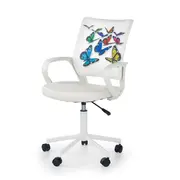 Scaun birou copii hm ibis butterfly, ergonomic, cadru metal, stofa/piele ecologica, inaltime ajustabila, 100 kg, multicolor drm3734