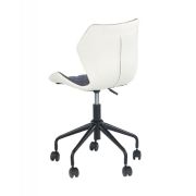 Scaun birou copii hm matrix, ergonomic, cadru metalic, stofa/piele ecologica, roti pivotante, 100 kg, alb/gri drm3841