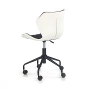 Scaun birou copii hm matrix, ergonomic, cadru metalic, stofa/piele ecologica, inaltime ajustabila, 100 kg, alb/negru drm3840