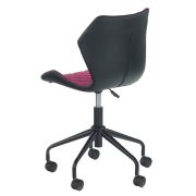 Scaun birou copii hm matrix, ergonomic, cadru metalic, stofa/piele ecologica, roti pivotante, 100 kg, negru/roz drm3843