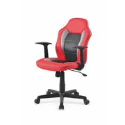 Scaun birou pentru copii hm nemo, ergonomic, cadru polipropilena, piele ecologica cu insertii de mesh, inaltime ajustabila, mecanism balansare, 110 kg, rosu/negru drm3849
