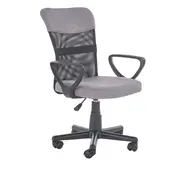 Scaun birou pentru copii cu plasa textila, hm timmy, ergonomic, inaltime reglabila, structura polipropilena, rotativ, 120 kg, gri drm4465