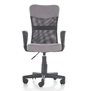 Scaun birou pentru copii cu plasa textila, hm timmy, ergonomic, inaltime reglabila, structura polipropilena, rotativ, 120 kg, gri drm4465