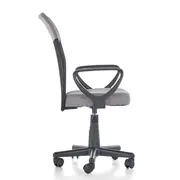 Scaun birou pentru copii cu plasa textila, hm timmy, ergonomic, inaltime reglabila, structura polipropilena, rotativ, 120 kg, gri drm4465