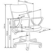 Scaun birou pentru copii cu plasa textila, hm timmy, ergonomic, inaltime reglabila, structura polipropilena, rotativ, 120 kg, gri drm4465