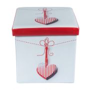 Taburete cu spatiu depozitare, design, mdf/ piele ecologica, 100 kg, 38 x 38, martisor drm3264