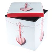 Taburete cu spatiu depozitare, design, mdf/ piele ecologica, 100 kg, 38 x 38, martisor drm3264
