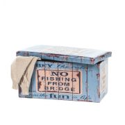 Taburete cu spatiu depozitare, design, mdf/ piele ecologica, 100 kg, 76.5 x 38 old coffer drm3182