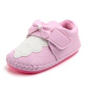 Pantofiori roz cu fundita roz MDD0784-1-p24.3-6 luni (Marimea 18 incaltaminte)