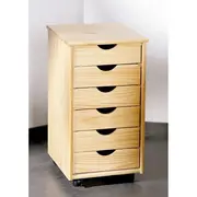 Dulapior rulant hm nils, cu sertare, cu roti, structura lemn, natur drm2318