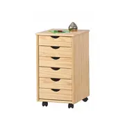 Dulapior rulant hm nils, cu sertare, cu roti, structura lemn, natur drm2318