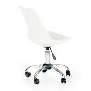 Scaun birou copii hm coco, piele ecologica, inaltime reglabila, cadru cromat, 80 kg, alb drm2744
