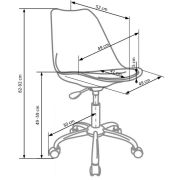 Scaun birou copii hm coco, piele ecologica, inaltime reglabila, cadru cromat, 80 kg, alb drm2744