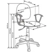 Scaun birou copii hm darian bis, ergonomic, cadru polipropilena, stofa, inaltime ajustabila, 80 kg, gri drm2751