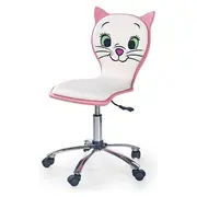 Scaun birou copii hm kitty 2, ergonomic, cadru polipropilena, piele ecologica, inaltime ajustabila, 80 kg, 95x55x35 cm, alb drm2209