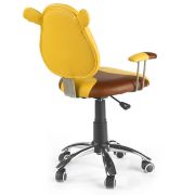Scaun birou copii hm kubus, piele ecologica, cadru polipropilena, roti cauciucate, inaltime ajustabila, 80 kg, galben drm2283