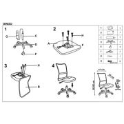 Scaun birou copii hm dingo, ergonomic, cadru polipropilena, mesh, inaltime ajustabila, 80 kg, 98x41x56 cm, violet drm2756