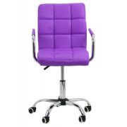 Scaun birou copii off 328, inaltime ajustabila, rotativ, cu brate, piele ecologica, 65 kg drm974