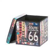 Taburete cu spatiu depozitare, design, mdf/ piele ecologica, 100 kg, 38 x 38, route 66 drm3171