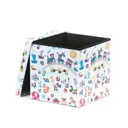 Taburete cu spatiu depozitare, design, mdf/ piele ecologica, 100 kg, 38 x 38, toys drm3169
