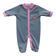 Set 2 bucati salopeta cu maneca lunga Pink Elephant 18-24 luni BBXSB-SLEEP-02-18-24