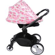 Husa multifunctionala 4 in 1- Esarfa alaptare, husa pentru cosulet auto, cos cumparaturi si scaun de masa Bambinice BN002 BBJBN002_Alb/Roz/Roses