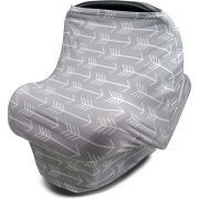 Husa multifunctionala 4 in 1- Esarfa alaptare, husa pentru cosulet auto, cos cumparaturi si scaun de masa Bambinice BN002 BBJBN002_Gri/Alb/Arrows