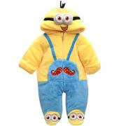 Combinezon albastru cu galben plusat bebelusi (Marime Disponibila: 6-9 luni (Marimea 19 incaltaminte)) MDMini