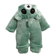 Combinezon plusat verde bebelusi - Panda - 1723.12-18 luni