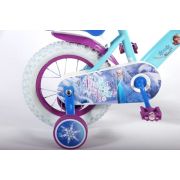 Bicicleta Volare pentru fete 12 inch cu scaun pentru papusi roti ajutatoare si cosulet  Frozen partial montata - SOLVOL51261-CH