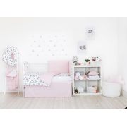 Set de pat pentru bebelusi pink panda - 3 piese, 100% bumbac